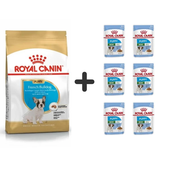 Royal Canin French Bulldog Yavru Köpek Maması 3 kg + 6 Adet Yaş Mama ürün görseli 1