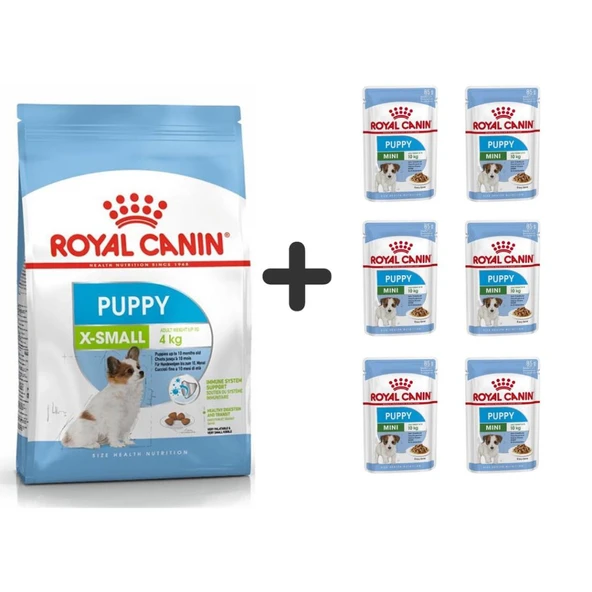 Royal Canin X-Small Puppy Küçük Irk Yavru Köpek Maması 3 Kg + 6 Adet Yaş Mama ürün görseli 1