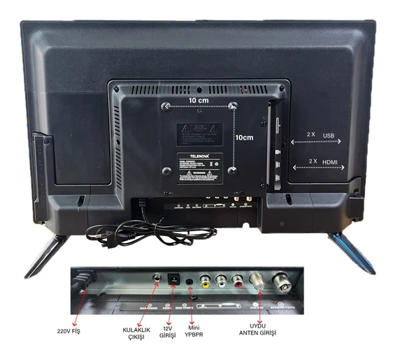 PTTAVM: Telenova 24” İnç 61 Ekran LED TV HD Uydu Alıcılı, 12V