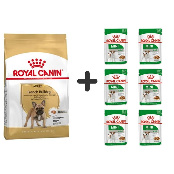 Royal Canin French Bulldog Yetişkin Köpek Maması 3 kg + 6 Adet Yaş Mama ürün görseli 1
