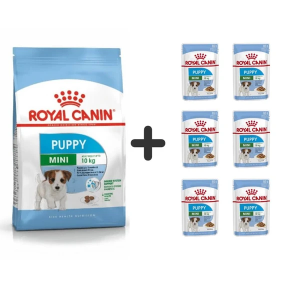 Royal Canin Mini Puppy Yavru Köpek Maması 4 kg + 6 Adet Yaş Mama ürün görseli 1