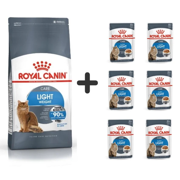 Royal Canin Light Weight Kedi Maması 1,5 Kg + 6 Adet Yaş Mama ürün görseli 1