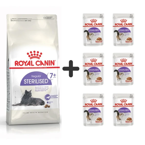 Royal Canin +7 Yaş Üzeri Kısırlaştırılmış Kedi Maması 1,5 Kg + 6 Adet Yaş Mama ürün görseli 1