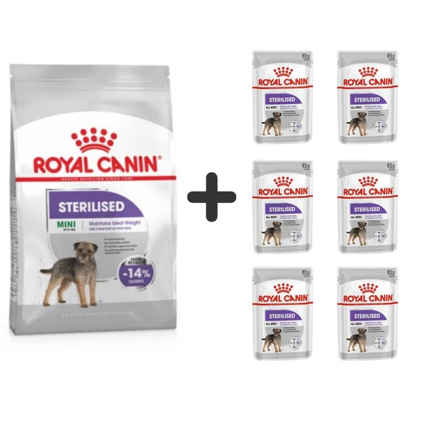 Royal Canin Mini Sterilised Kısır Köpek Maması 3 Kg + 6 Adet Yaş Mama ürün görseli 1