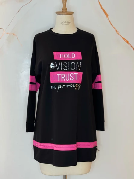 TAŞLI YAZILI SWEATSHIRT - Resim 3