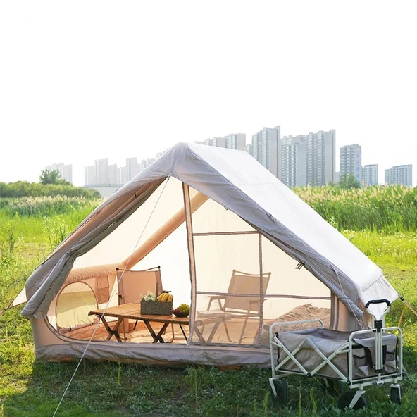 Yek Outdoor 6 Kişilik 4 Mevsim Pompalı ve Soba Çıkışlı Şişme Çadır 300x210x200cm ürün görseli 1