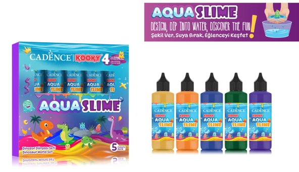 KOOKY AQUASLIME DİNAZOR DÜNYASI SETİ 5X90ML ürün görseli 1
