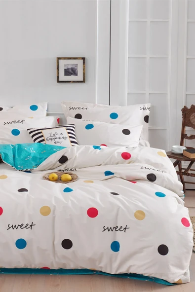 Enlora Home Stk Nevresim Seti Çift Kişilik Baskılı Snoker Krem ürün görseli 1