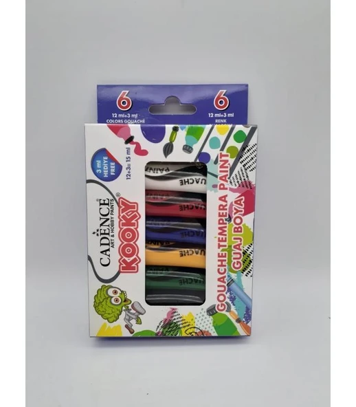 CADENCE KOOKY GUAJ BOYA ( TEMPERA ) 6'LI SET 15ML ürün görseli 1