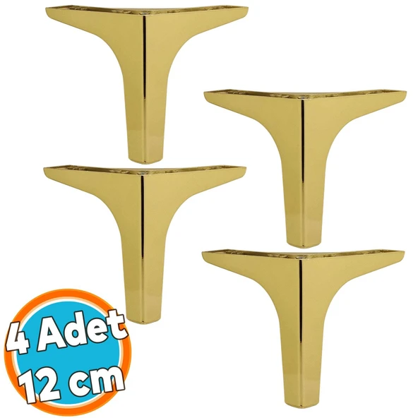 Mobilya Kanepe Sehpa TV Ünitesi Koltuk Ayağı 17 cm Gold Altın Baza Ayak 4 Adet ürün görseli 1