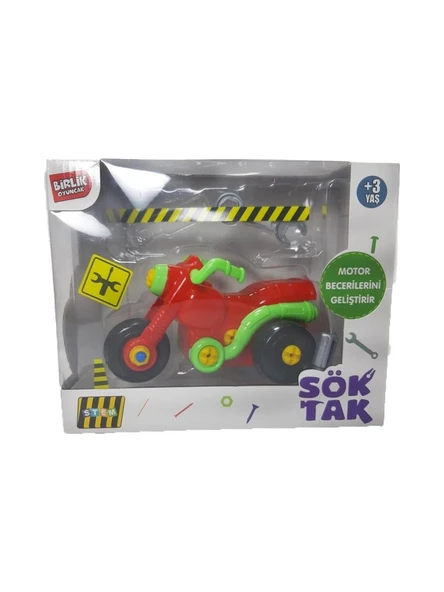 Birlik Toys Kutusuz Sürtmeli Sök Tak Oyuncak Motorsiklet 14 cm ürün görseli 1