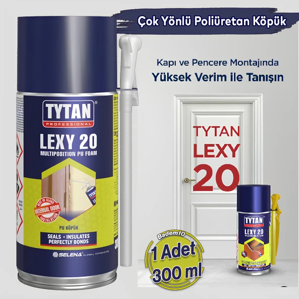 Tytan Lexy 20 Pipetli Poliüretan Pu Köpük Sprey Kapı Pencere Yalıtım Dolgu Doldurucu 300 ml ürün görseli 1