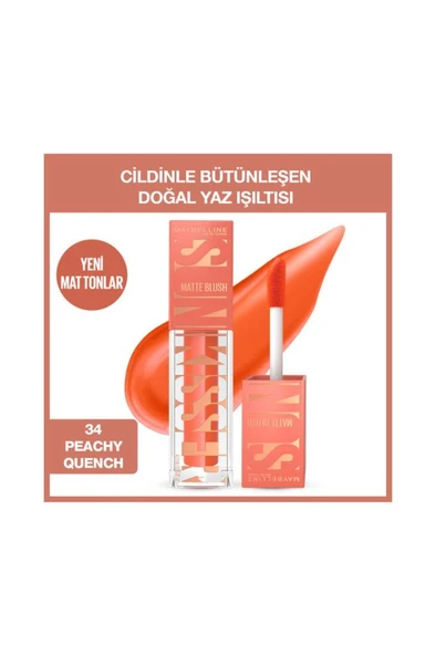Maybelline New York Sunkisser Likit Allık-34 Peachy Quench ürün görseli 1