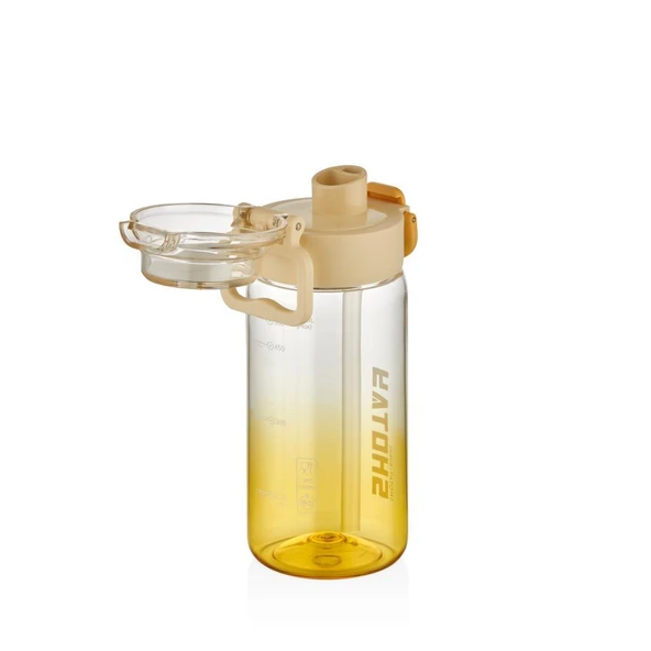 Shotay Su Matarası Straw Gradient Polikarbon Sarı 600Ml - Resim 2