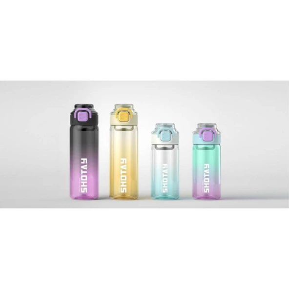 Shotay Su Matarası Straw Gradient Polikarbon Sarı 600Ml - Resim 5
