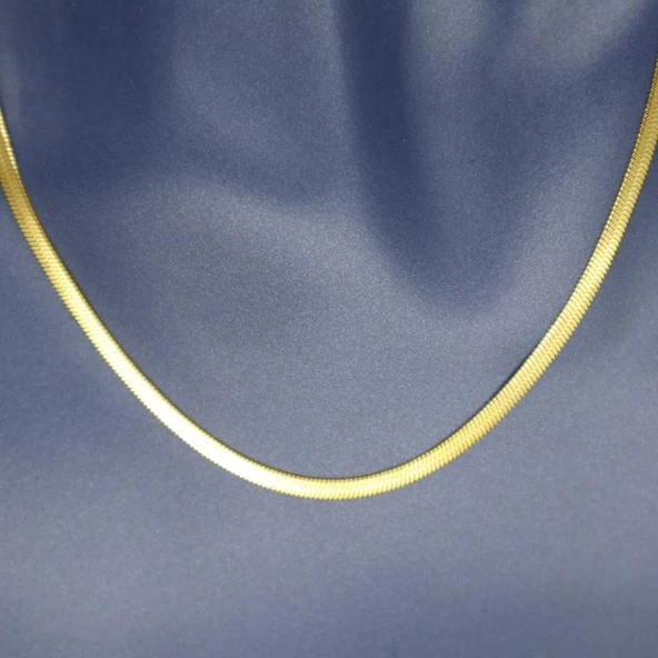 İtalyan 3 mm Sarı Çelik Ezme Zincir 50 cm ürün görseli 1