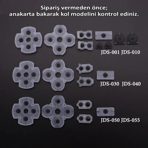 PS4 001 010 011 İç Lastik Takımı Silikon İletken Seti Playstation 4 Kol Tamir Yedek Parça - Resim 2