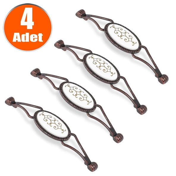 Eskitme Antik Metal (128 mm-12.8 cm) (4 ADET) Mobilya Mutfak Çekmece Dolap Kulpu Kulbu Kulpları ürün görseli 1