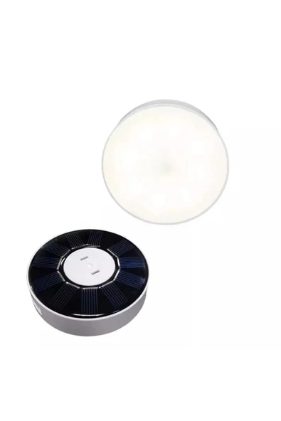Iç Mekan 8 Ledli Güneş Enerjili Ve Usb Şarjlı Beyaz Led Işık Lamba ürün görseli 1