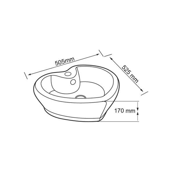 LENA TEZGAH ÜSTÜ ÇANAK LAVABO E-4152 BEYAZ - Resim 2