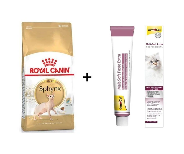 Royal Canin Sphynx Yetişkin Kedi Maması 2 kg + Gimcat Malt 100 Gr ürün görseli 1