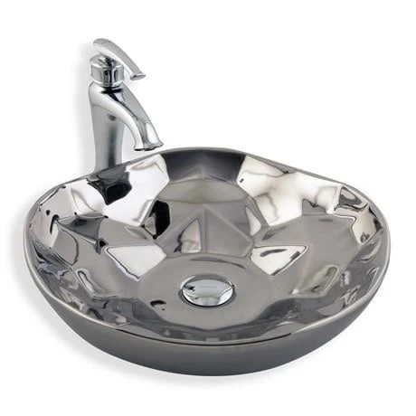 LENA TEZGAH ÜSTÜ ÇANAK LAVABO E-5006G GÜMÜŞ ürün görseli 1
