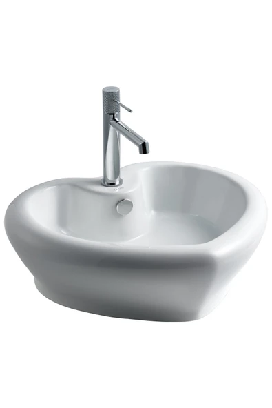 LENA TEZGAH ÜSTÜ ÇANAK LAVABO E-4152 BEYAZ - Resim 4