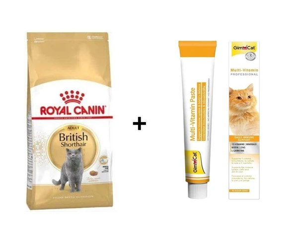 Royal Canin British Shorthair Yetişkin Kedi Maması 2 kg + Gimcat Multivitamin 100 Gr ürün görseli 1