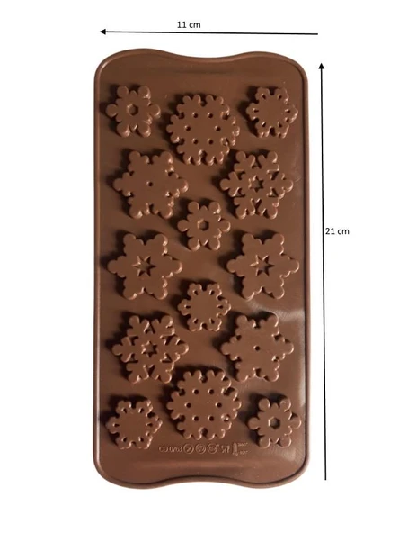 SİLİKON ÇİKOLATA KALIBI KAR TANELERİ 21*11 CM ürün görseli 1