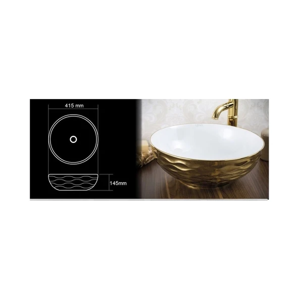LENA TEZGAHÜSTÜ LAVABO E-8116 - Resim 2