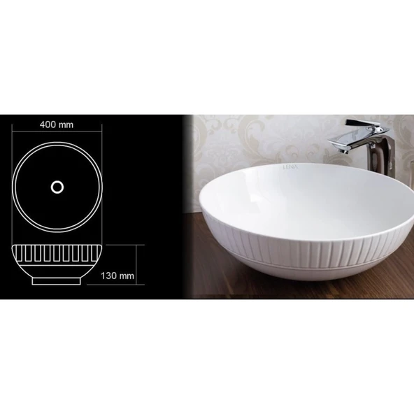 LENA TEZGAHÜSTÜ LAVABO E-4617 - Resim 2