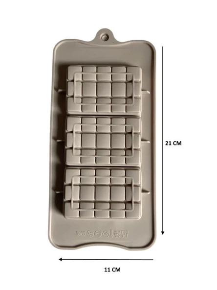 SİLİKON ÇİKOLATA KALIBI KÜÇÜK KARELİ 21*11 CM ürün görseli 1