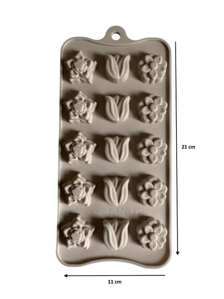 SİLİKON ÇİKOLATA KALIBI LALELİ 21*11 CM ürün görseli 1