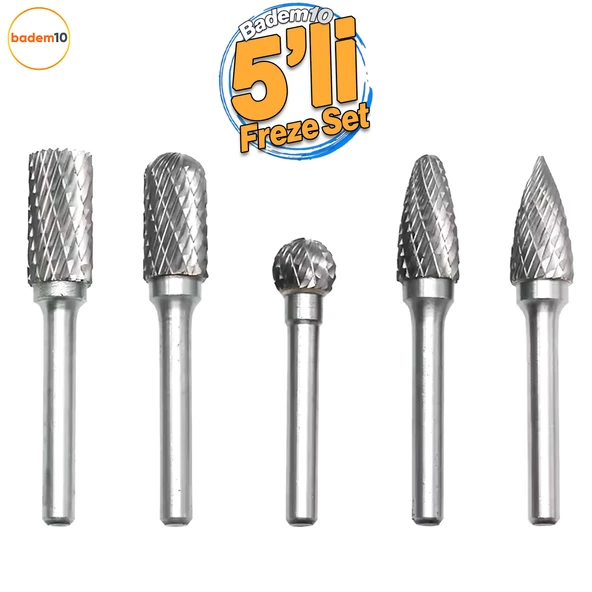 Freze Uç Törpü 5 Parça Uç Seti Kalıpçı Metal Demir Ahşap Plastik Taş Oyma Makinesi Ucu Matkap Uyumlu ürün görseli 1