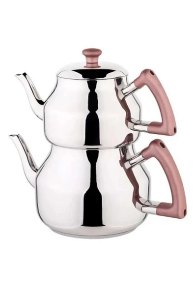 Özkent Marmaris Mega Boy 4,9 Lt Paslanmaz Çelik Çaydanlık Rosegold K316 ürün görseli 1
