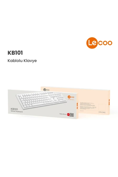 Lecoo Kb101 Beyaz Kablolu Q Klavye - Resim 8