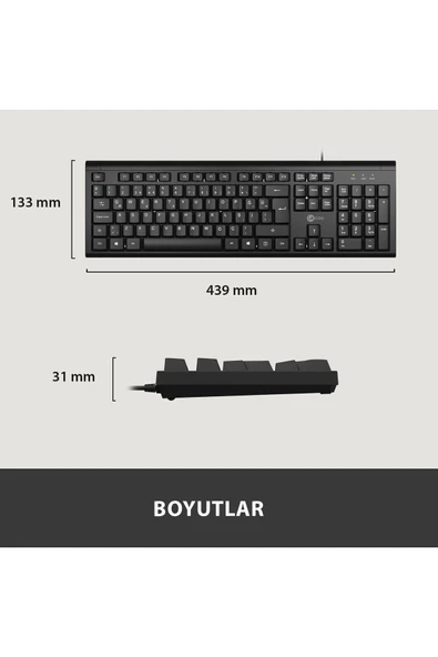Lecoo Kb101 Siyah Kablolu Klavye - Resim 5