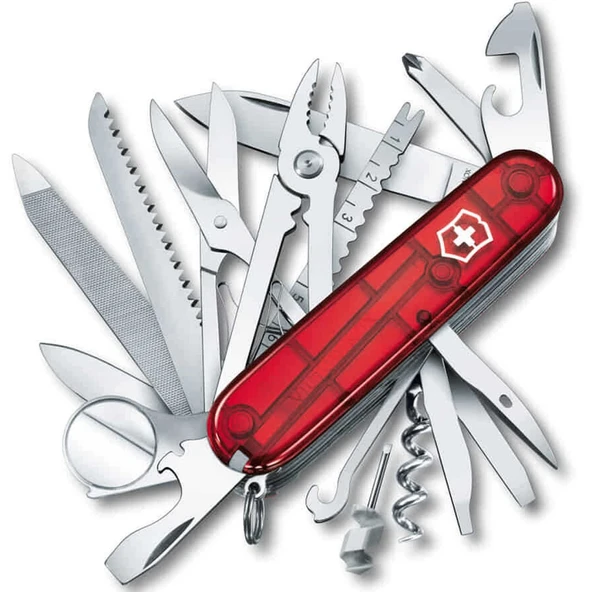 Victorinox 1.6795.T Swiss Champ 33 Fonksiyon İsviçre Çakısı - Şeffaf Kırmızı ürün görseli 1