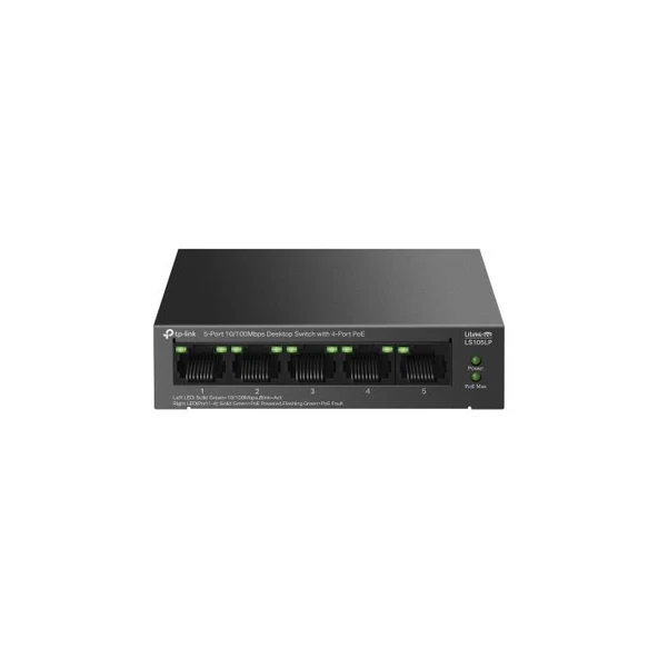 Tp-link LS105LP 4-Port PoE ile 5-Port 10/100Mbps Masaüstü Switch ürün görseli 1