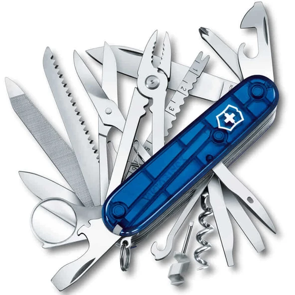 Victorinox 1.6795.T2 Swiss Champ 33 Fonksiyon İsviçre Çakısı - Şeffaf Mavi ürün görseli 1