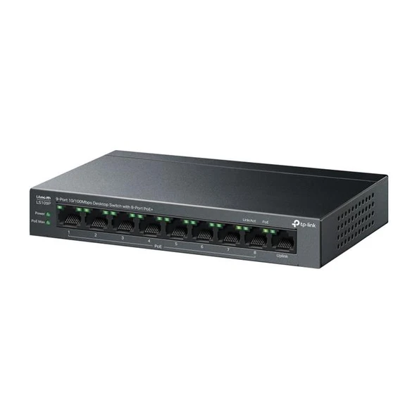 Tp-Link 9Port Ls109P 10/100Mbps 8Xpoe Desktop Switch ürün görseli 1