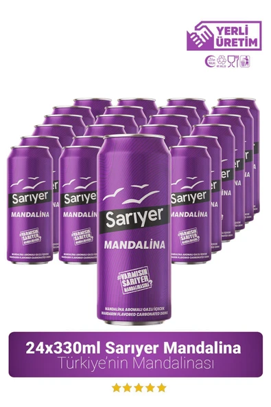 Sarıyer Mandalina Aromalı Gazoz 330ml X 24 Adet ürün görseli 1
