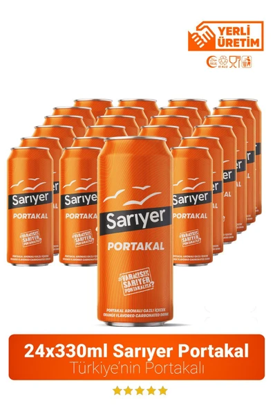 Sarıyer Portakal Aromalı Gazoz 330ml x 24 Adet ürün görseli 1