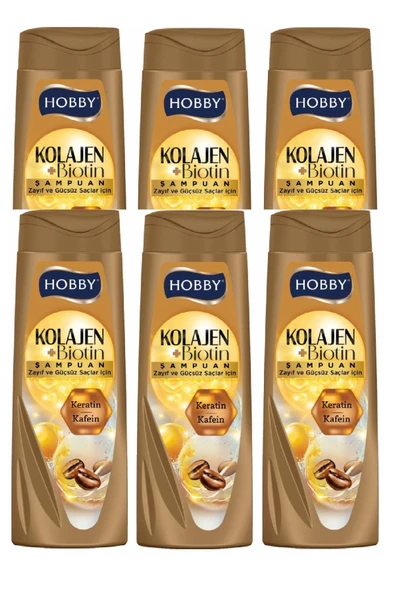 Hobby Şampuan Keratin Kafein Zayıf Ve Güçsüz Saç 480 Ml x 6 Adet ürün görseli 1