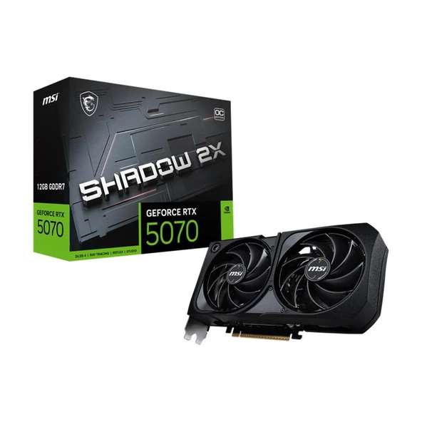 MSI GEFORCE RTX5070 12G SHADOW 2X OC 12GB GDDR7 192BIT 1XHDMI 3XDP EKRAN KARTI ürün görseli 1