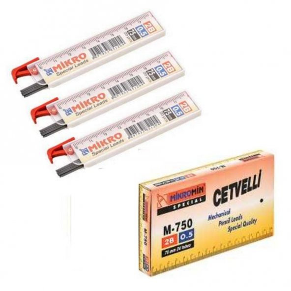 Min 0.5 Mm Cetvelli Kalem Ucu 75 Mm Mikro Uç 3 Adet ürün görseli 1