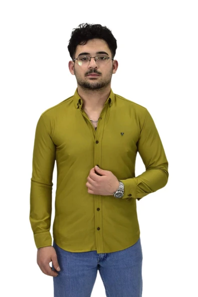 Erkek Spor Silim Fit Uzun Kol Gömlek BGL-ST04482 ürün görseli 1