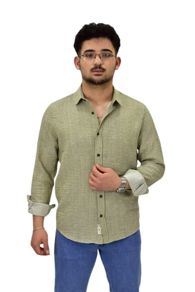 Erkek Spor Silim Fit Uzun Kol Gömlek G5011 BGL-ST04495 ürün görseli 1