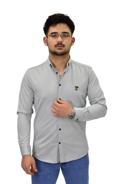 Erkek Spor Silim Fit Uzun Kol Gömlek BGL-ST04483 ürün görseli 1