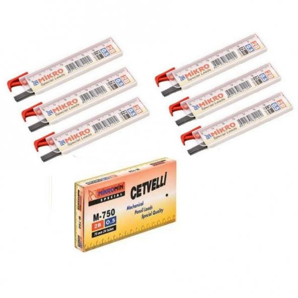 Min 0.5 Mm Cetvelli Kalem Ucu 75 Mm Mikro Uç 6 Adet ürün görseli 1